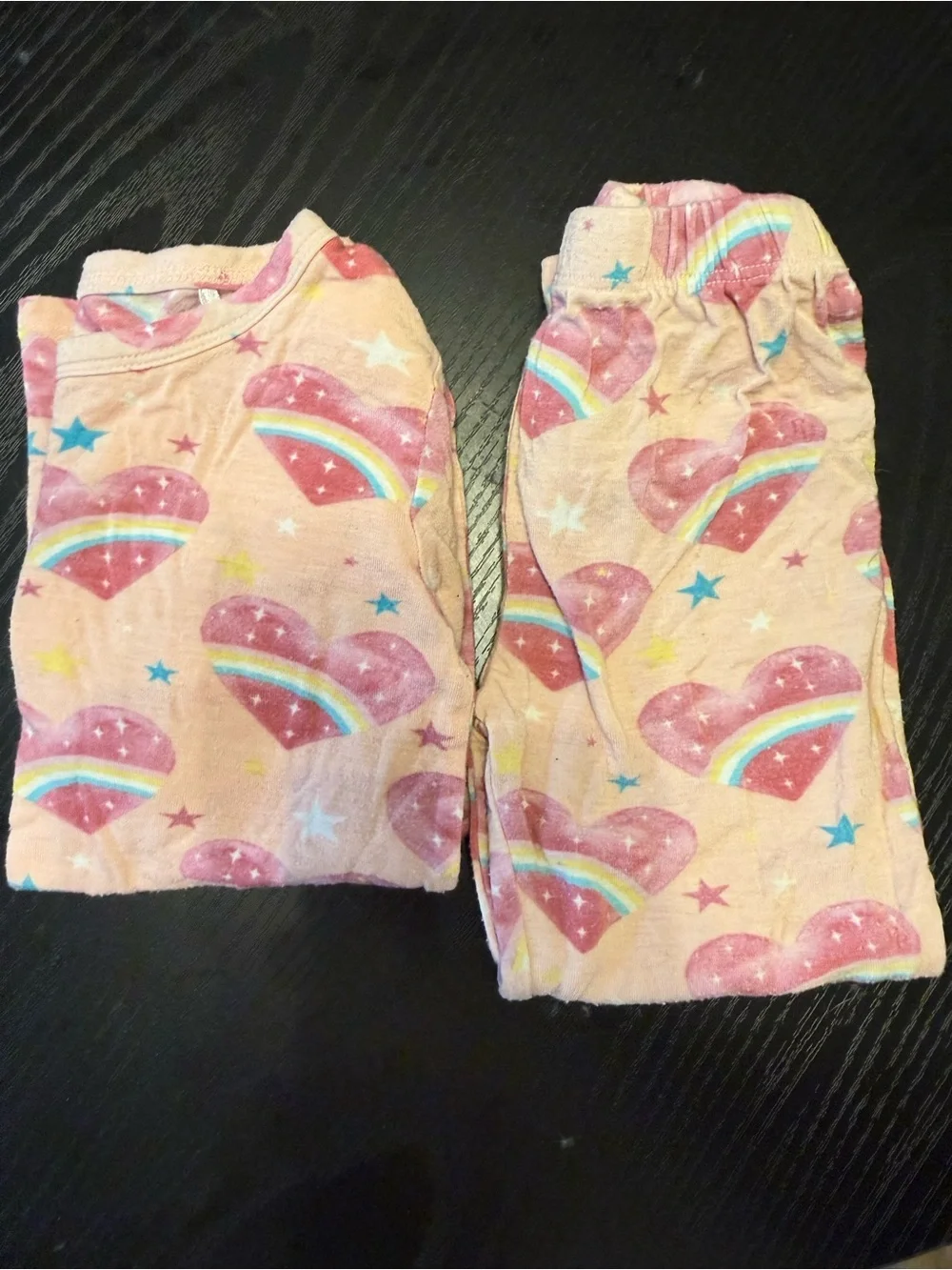 Posh Peanut Peach Heart & Rainbow Pajama Set